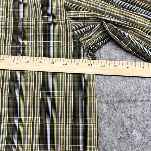 Ariat Pro Series Shirt Mens XL Green Brown Plaid Button Down Western Long Sleeve - Picture 15 of 16
